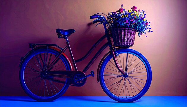 Vintage Bicycle with Flower Basket A Nostalgic Image