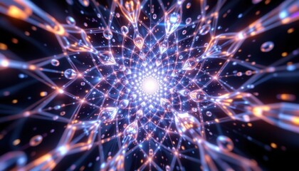 Fototapeta premium Abstract geometric patterns with light. A fascinating digital artwork that invites viewers to explore and discover