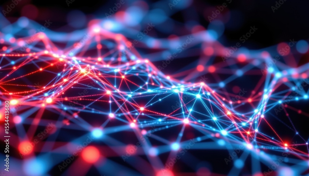 Poster abstract image of network connections, symbolizing a data flow