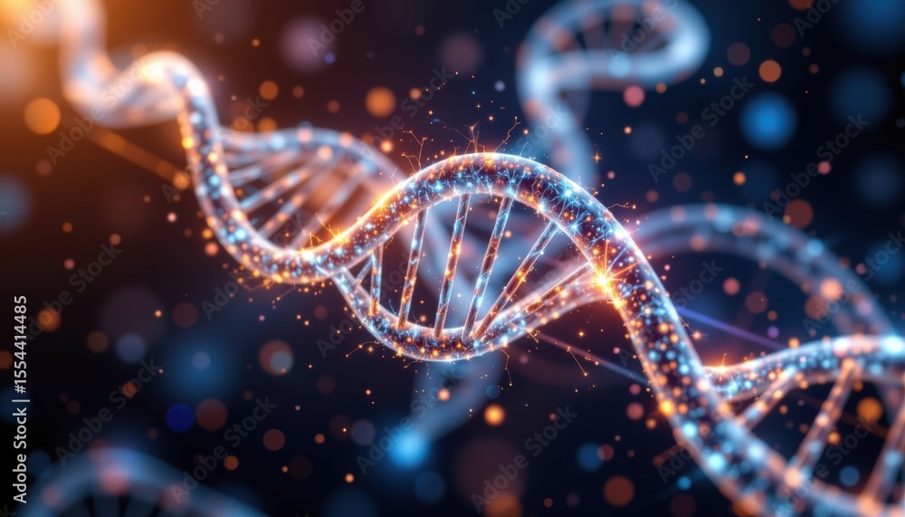 Poster a detailed view of a dna double helix structure, symbolizing the essence of life and genetic informa