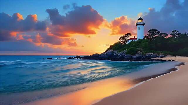 Sunrise Over Point Cartwright Lighthouse, Mooloolaba, Sunshine Coast, Queensland, Australia