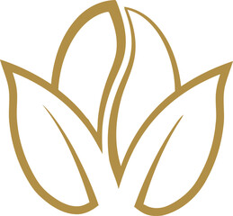 Elegant coffee bean and leaf logo