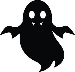 Halloween ghost black silhouette, Halloween ghost black symbol