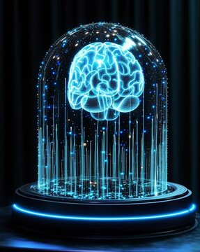 Human brain shaped like a glowing light bulb vector illustration design icon concept symbol