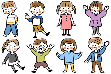 こどもたちの全身イラストセット①