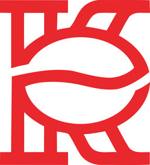 K lettermark coffee bean logo