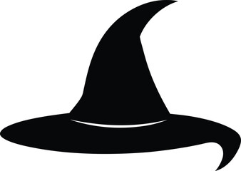 Halloween hat silhouette, Black Witch Hat Silhouette Illustration, Halloween icon