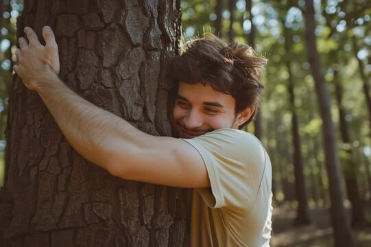 Waldbaden und das Umarmen von B&auml;umen f&ouml;rdert den Stressabbau und beugt Depressionen vor