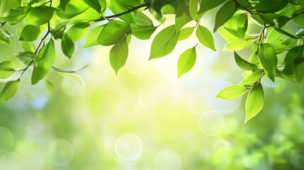 Green leaves. Nature of green leaf in garden at summer.