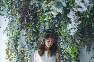 植物と女性