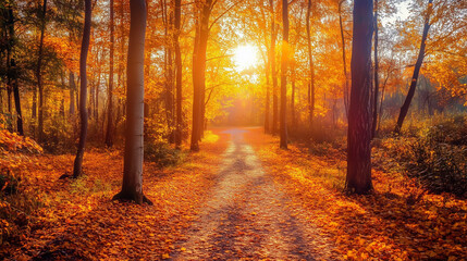 Colorful foliage in the park. Falling leaves natural background .Autumn season concept. Abstract autumn background