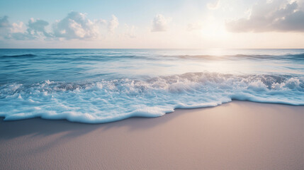 Blue sky over calm sea. Blue sea and sunny sky on horizon over calm water