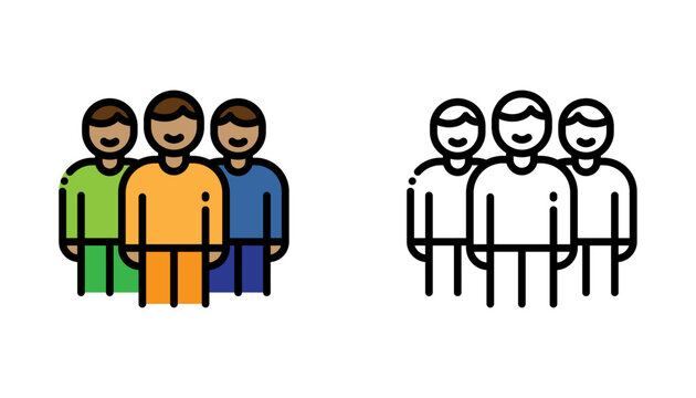 people group icons suitable for leadership, friendship, unity, teamwork icon symbol, infographics, social media, websites, and corporate materials vector graphic symbolic