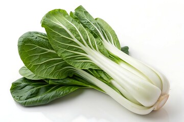 Fresh Whole Bok Choy on White Background