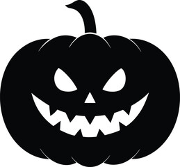  Halloween pumpkin silhouette collection. Vector illustration isolated on a white background