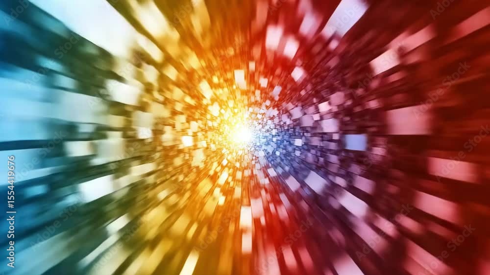 Poster experience an immersive journey through a dynamic digital environment filled with vibrant colors and