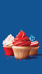 patriotic cupcake with american flag