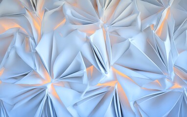 Abstract folded white paper with light
