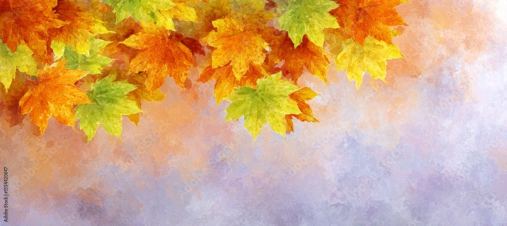 Aufkleber autumn maple leaf dreams abstract fall foliage pattern with grunge textured background design