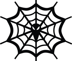 Fototapeta premium Halloween spider web hanging black silhouette vector illustration