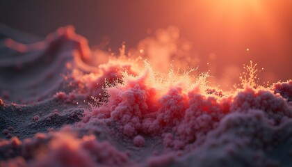 Pink Sand Exploding at Sunset, Close-up