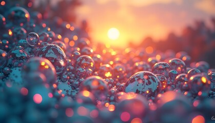 Sunset Bubbles: Abstract Macro Photography