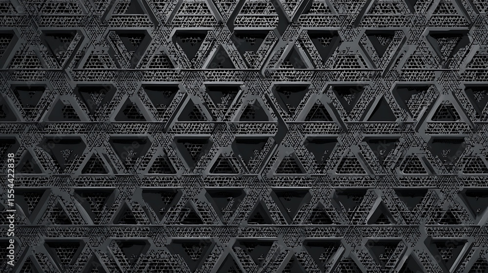 Poster complex triangular pattern background in dark gray