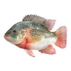 Fototapeta premium A close up shot of a brightly colored freshwater fish with intricate iridescent scales and flowing fins swimming in its natural habitat