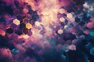 •  Floating hexagonal patterns break apart in a cosmic rift 