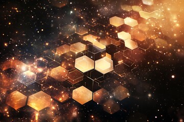 •  Floating hexagonal patterns break apart in a cosmic rift 
