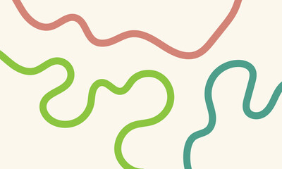 Set of color abstract banner with curvy line and motivational phrase. Background with scribble squiggle. Wave line art . Vector Illustration . 