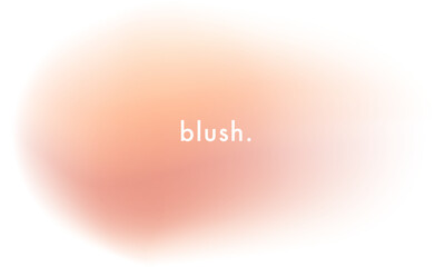 Abstract pale pink gradient shape with blur soft aura effect. Pastel color gradation texture in peach pink hues. Holographic vector illustration on white background for beauty and cosmetics design