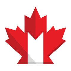 Red maple leaf isolated on white background represents canada