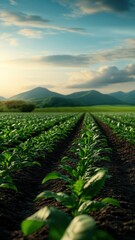 Fototapeta premium A digital artwork showcasing the integration of technology and nature in modern agriculture.