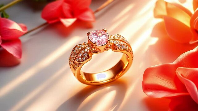 elite wedding engagement rings made of gold, unique original design, beautiful official wedding decoration