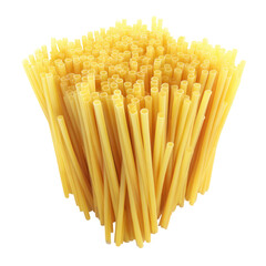 Abstract Cluster of Dry Pasta Strands in Yellow Color for Culinary and Food Illustrations, Recipes and Kitchen Projects