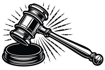 Gavel Illustration Justice, Law, and Order Symbol