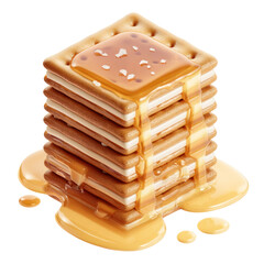Stack of wafers drenched in honey syrup creating a delicious and indulgent dessert experience