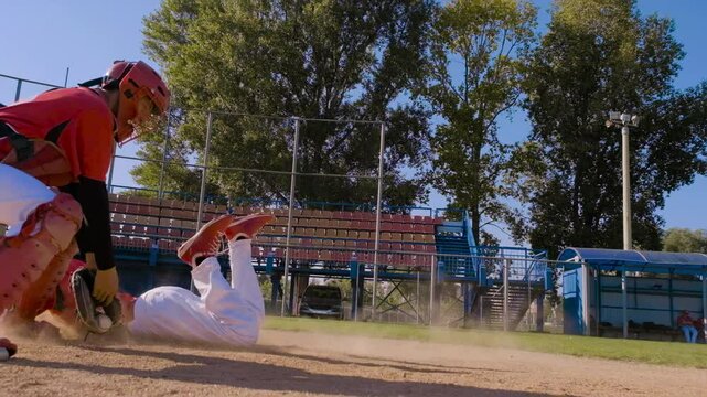 Experience the exhilarating and thrilling excitement of Youth Baseball Action at the Diamond