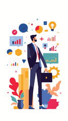 Business Growth Graph with Businessperson