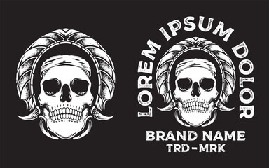 vector skull street wear design