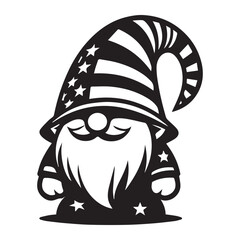 4th of July Gnome SVG Digital Cut File for Cricut, Silhouette, Engraving, Sublimation, Printable Art, T-Shirt, Mug Press