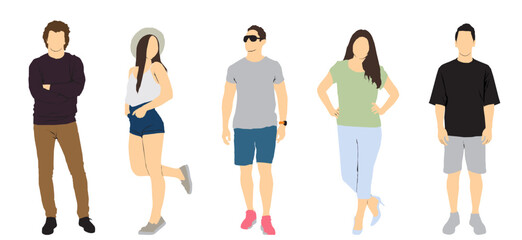 Fototapeta premium people in summer cloths full isolated summer fashion attire