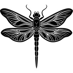 Dragonfly Silhouette Vector Illustration