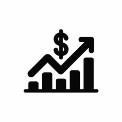 Financial Growth Chart with Dollar Sign and Upward Arrow