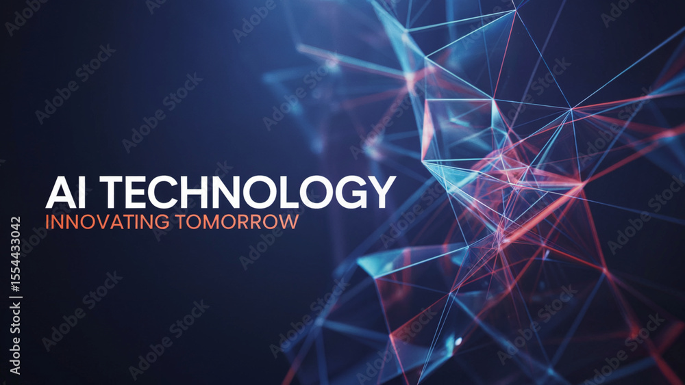 Fototapete a professional technology-themed graphic design with a dark blue background featuring a complex netw
