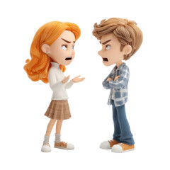 Animated characters in a heated argument showcasing emotions of frustration and disagreement in a colorful cartoon style