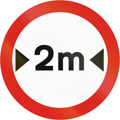 Regulatory road sign in Uganda - Width limit