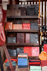 Beautiful high-quality leather products close-up