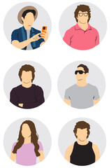 people profile in summer cloths avatar collection